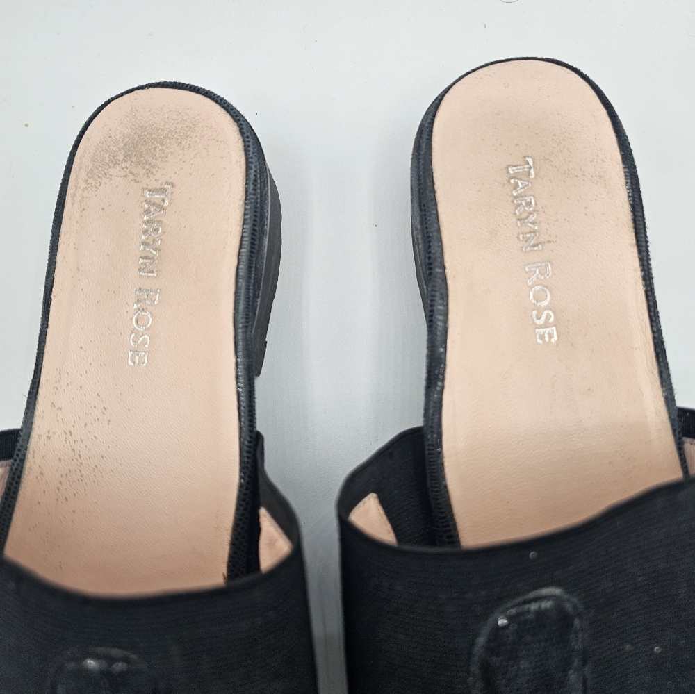 Taryn Rose Torte Black Patent Accent Sandals - Picture 3 of 12